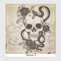 Autocollant motif du crâne d'Halloween.