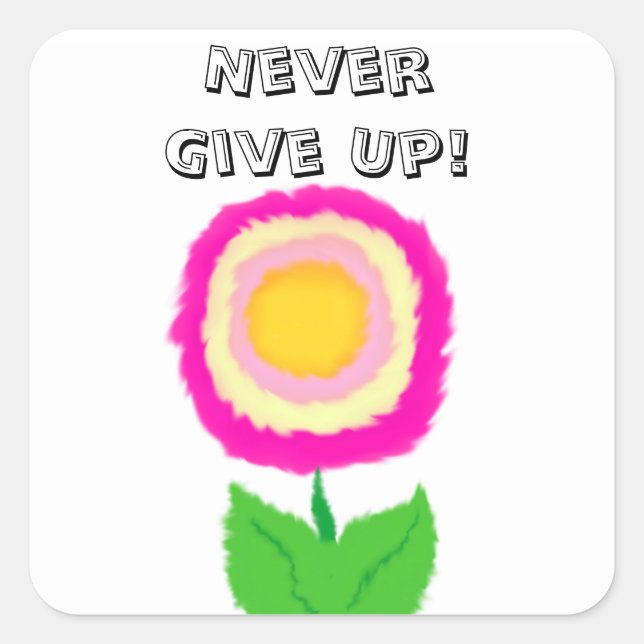 Autocollant motivationnel rose et jaune (Devant)