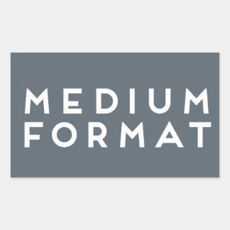 Autocollant moyen de format - blanc sur le gris