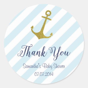 Autocollant nautique de baby shower d'Ancre