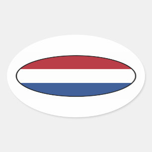 Autocollant néerlandais d'ovale de drapeau
