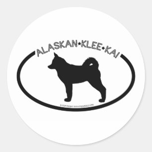 Autocollant noir Alaskan Klee Kai Silhouette