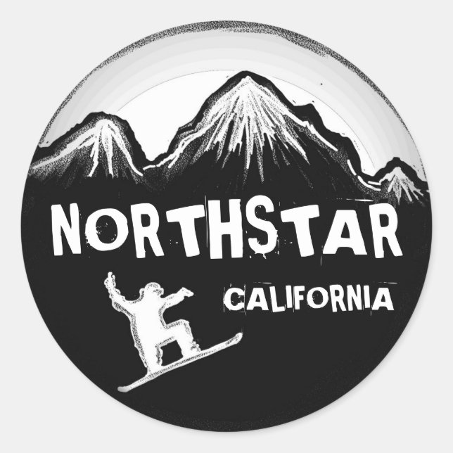Autocollant noir blanc de snowboard Northstar Cali (Devant)