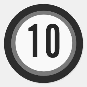 Autocollant noir de nombre