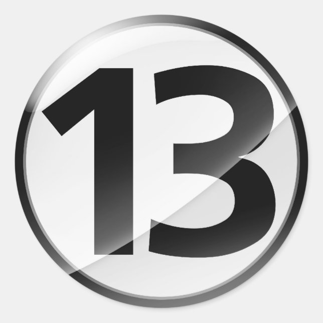 Autocollant noir du numéro 13 (Devant)