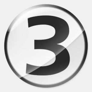 Autocollant noir du numéro 3