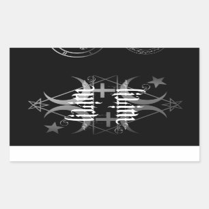 autocollant noir et blanc de sorcière de lilith