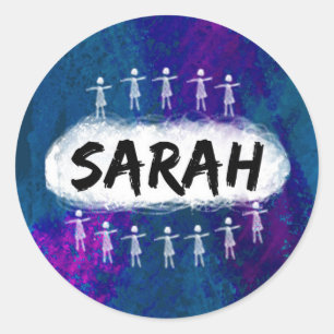 Autocollant noir orphelin - Sarah
