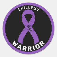 Autocollant noir rond Epilepsy Warrior