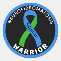 Autocollant noir rond Neurofibromatos Warrior