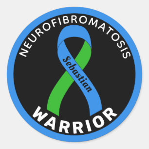 Autocollant noir rond Neurofibromatos Warrior