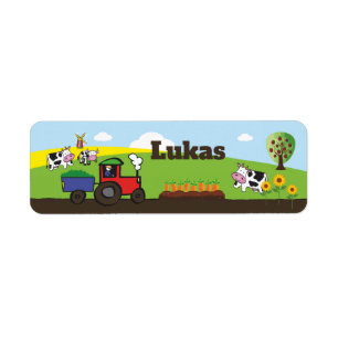 Autocollant nominatif tracteur ferme