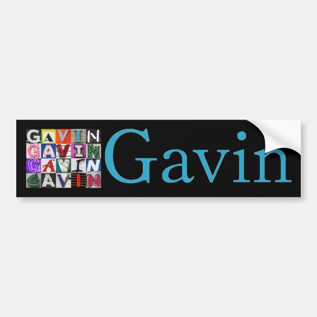 Autocollant nommé de Gavin d'étiquette (Devant)