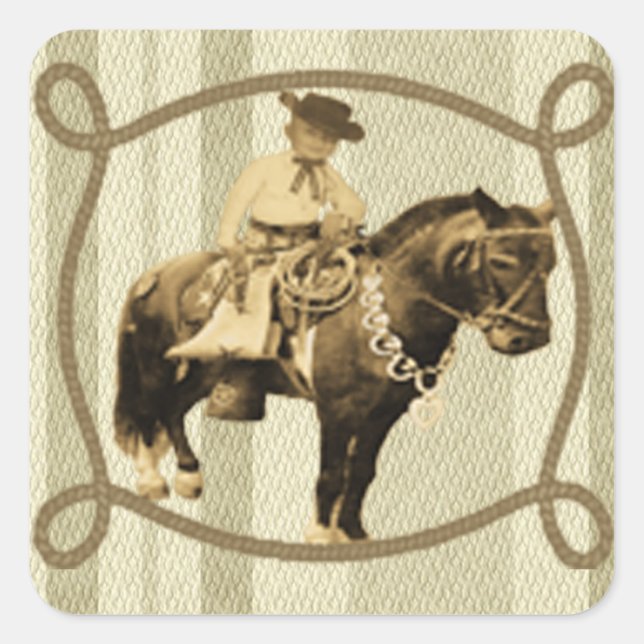 Autocollant occidental Vintage Cowboy (Devant)