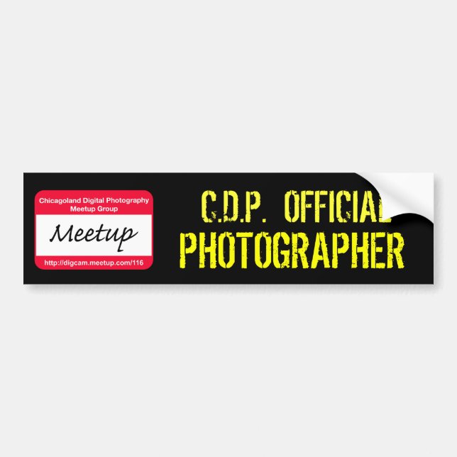 Autocollant OFFICIEL de PHOTOGRAPHE de pdc (Devant)