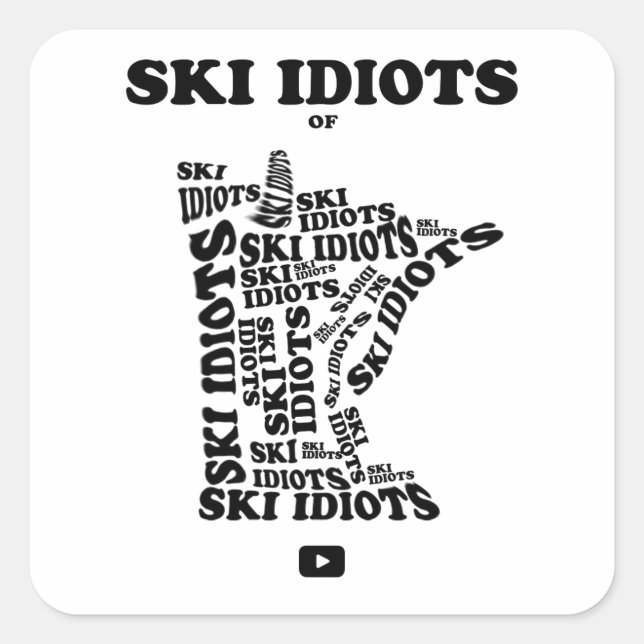 Autocollant officiel de ski Idiot (Devant)