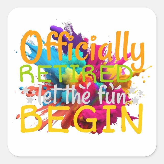 Autocollant Officiellement retraité (Devant)