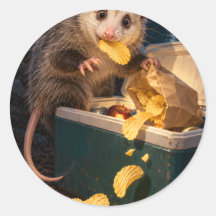 Autocollant Opossum d'Inspection de Snack de Minui