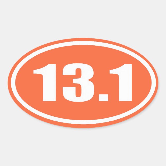 Autocollant orange 13.1 | Demi-marathon (Devant)