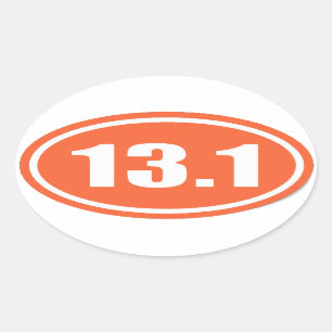 Autocollant orange 13.1   Demi-marathon