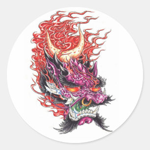 Autocollant oriental frais de tatouage de visage