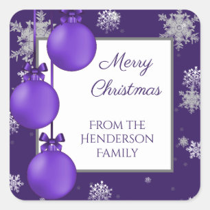 Autocollant ornementale violet de Noël