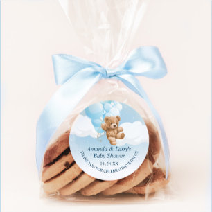 Autocollant Ourson Bleu avec Ballons