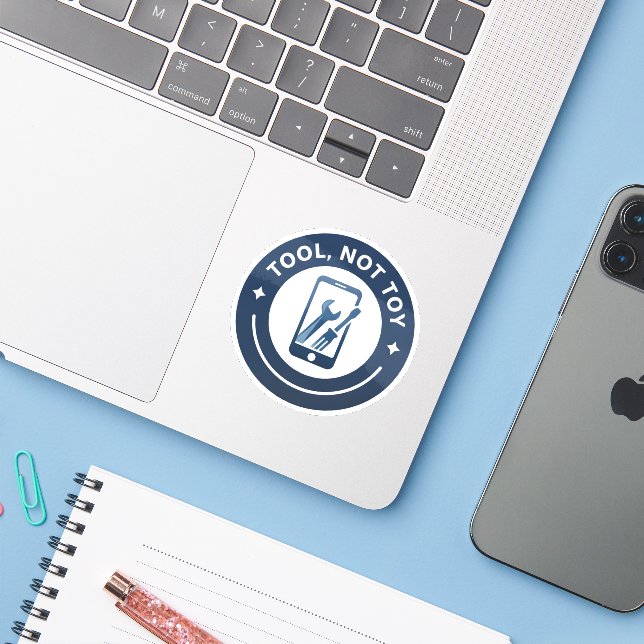 Autocollant Outil Pas Jouet 3x3 (Ordinateur portable avec iPhone)