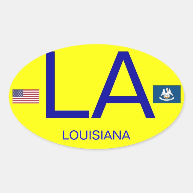 Autocollant Oval Louisiana* de style européen (Devant)
