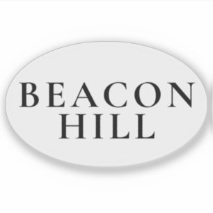 Autocollant ovale Beacon Hill Boston Preppy