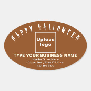 Autocollant ovale Brown Halloween