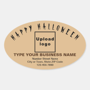 Autocollant ovale Brown Halloween d'affaires