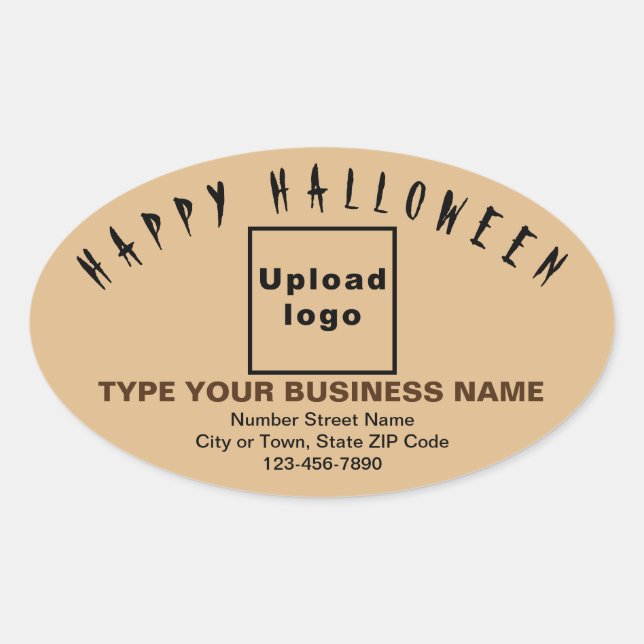 Autocollant ovale Brown Halloween d'affaires (Devant)