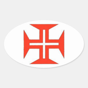 Autocollant ovale croisé portugais