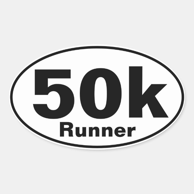 Autocollant ovale de 50 000 coureurs (Devant)