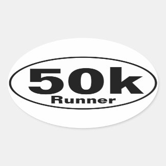 Autocollant ovale de 50 000 coureurs