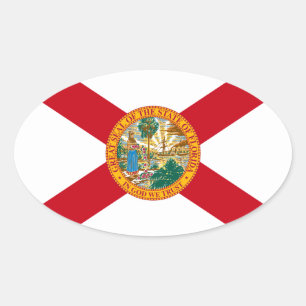 Autocollant ovale de drapeau de la Floride