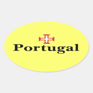 Autocollant ovale de Portugal* avec la croix