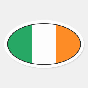 Autocollant ovale drapeau d'Irlande