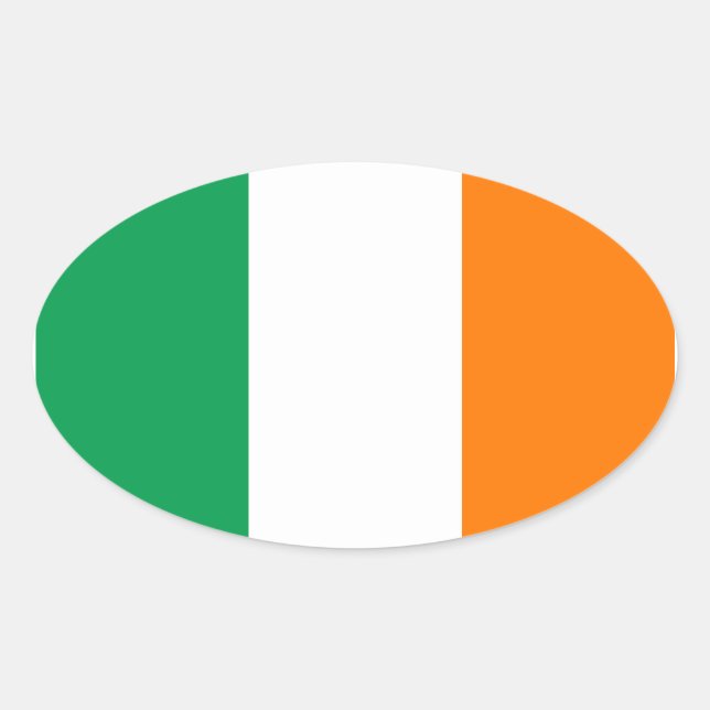 Autocollant ovale drapeau d'Irlande (Devant)