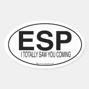 Autocollant ovale drôle ESP Euro Style Slogan 