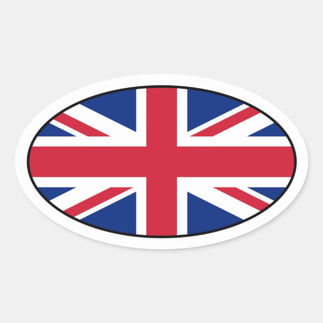 Autocollant ovale du drapeau britannique (Devant)
