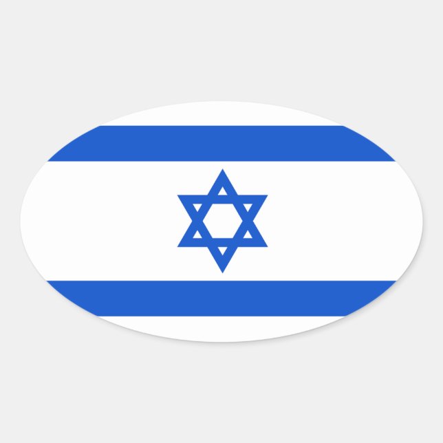 Autocollant ovale du drapeau d'Israël (Devant)