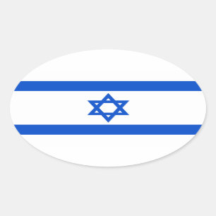 Autocollant ovale du drapeau d'Israël