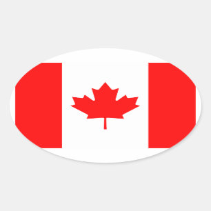 Autocollant ovale du drapeau du Canada