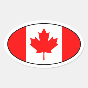 Autocollant ovale du drapeau du Canada