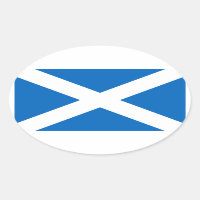 Autocollant ovale du drapeau écossais