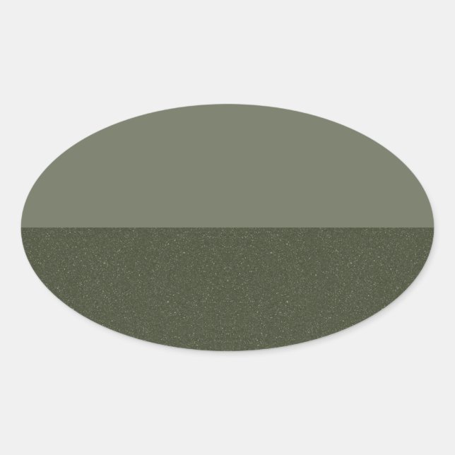Autocollant ovale Moss Green Duo – Personnalisable (Devant)