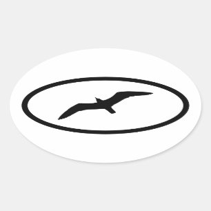 Autocollant ovale mouette
