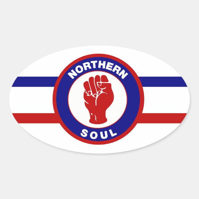 Autocollant ovale Northern Soul RWB Lines (Devant)